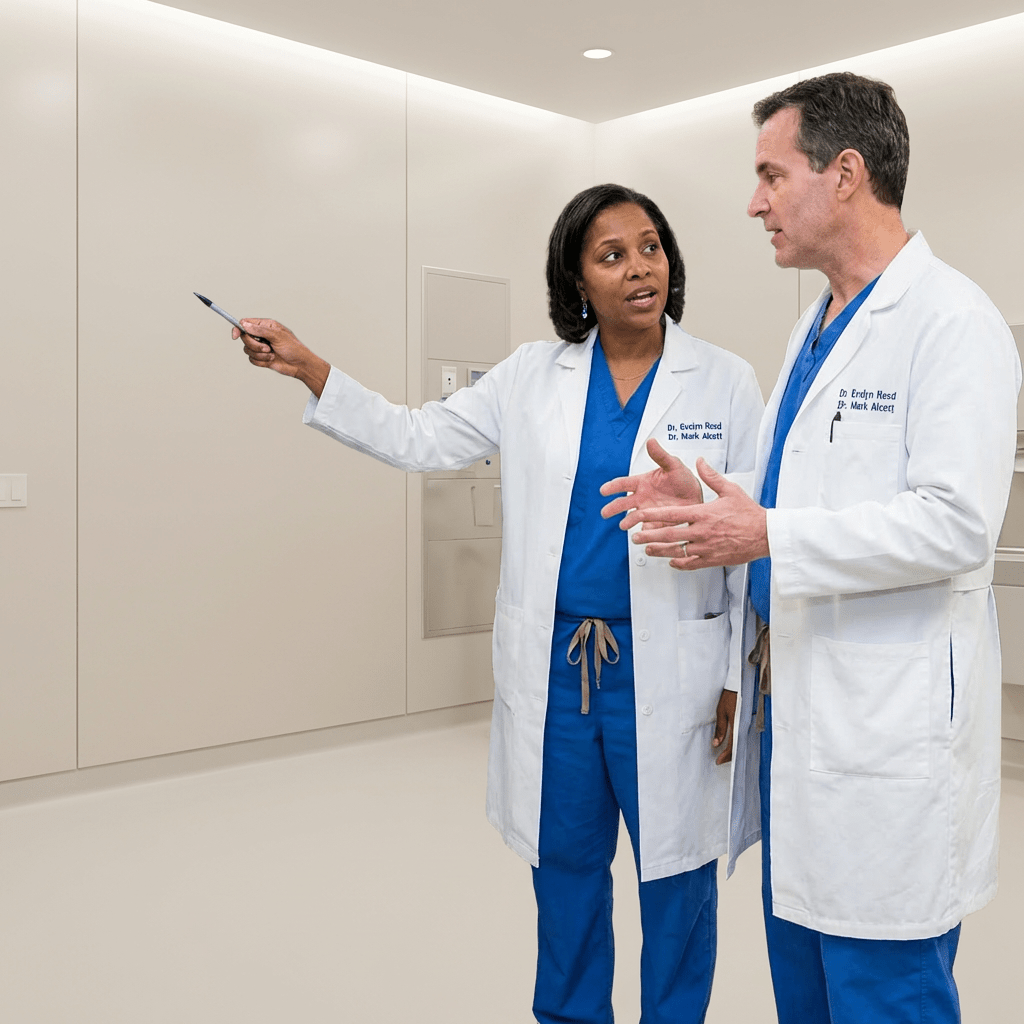 Remove machine bench, seamless clinical background