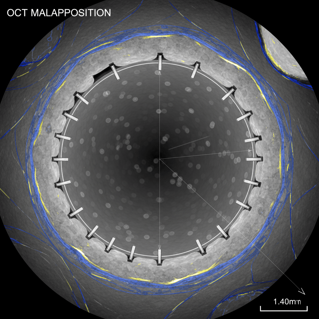 OCT image of coronary stent malapposition